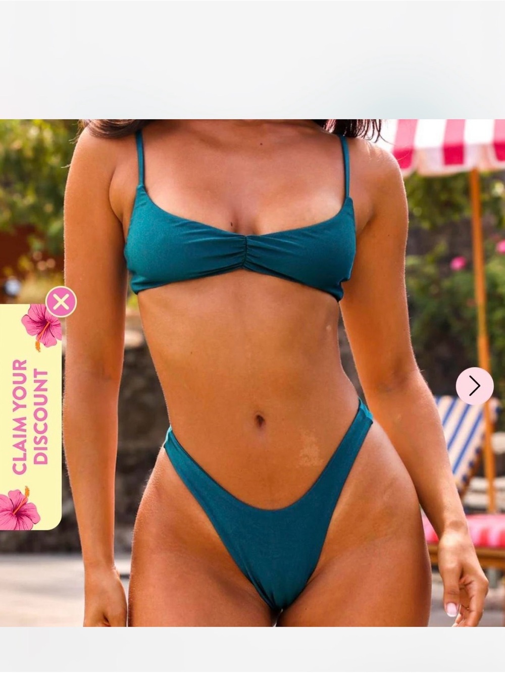 Teal Scoop Bikini Set - Women Swim